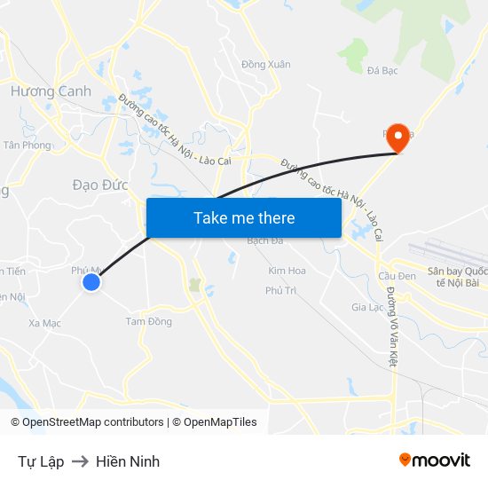 Tự Lập to Hiền Ninh map