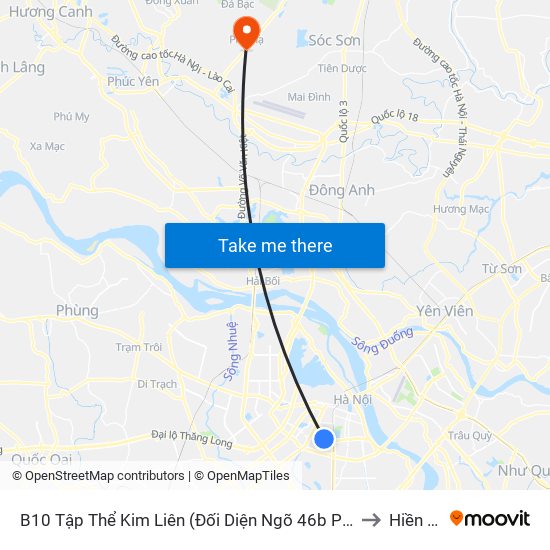 B10 Tập Thể Kim Liên (Đối Diện Ngõ 46b Phạm Ngọc Thạch) to Hiền Ninh map