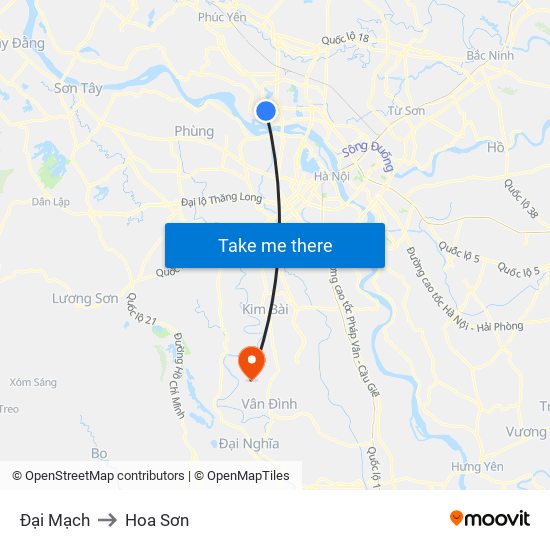 Đại Mạch to Hoa Sơn map