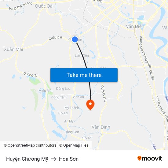 Huyện Chương Mỹ to Hoa Sơn map