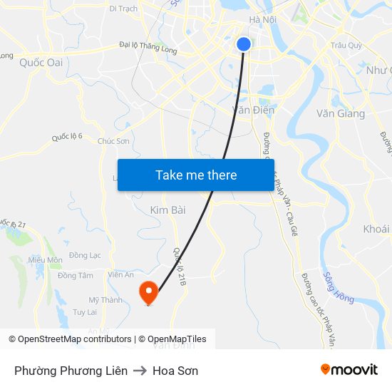 Phường Phương Liên to Hoa Sơn map