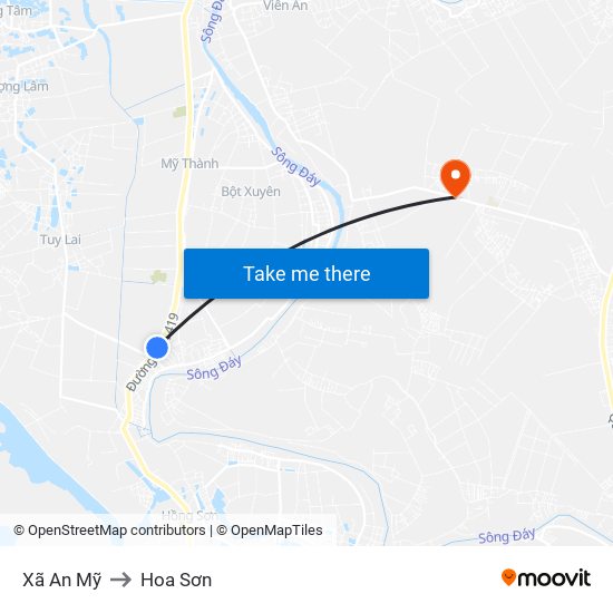 Xã An Mỹ to Hoa Sơn map