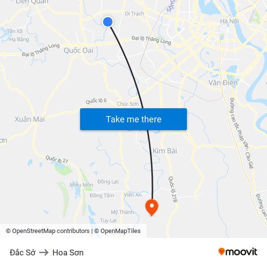 Đắc Sở to Hoa Sơn map