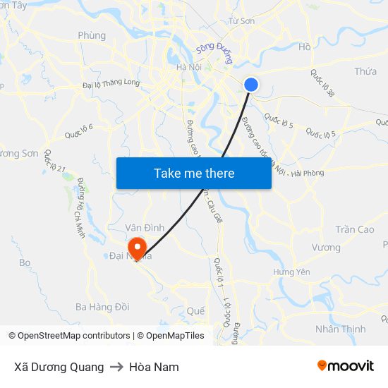 Xã Dương Quang to Hòa Nam map