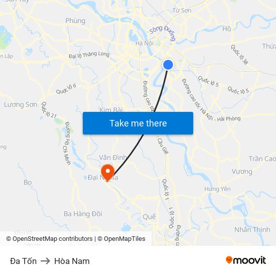 Đa Tốn to Hòa Nam map