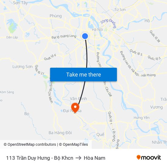 113 Trần Duy Hưng - Bộ Khcn to Hòa Nam map