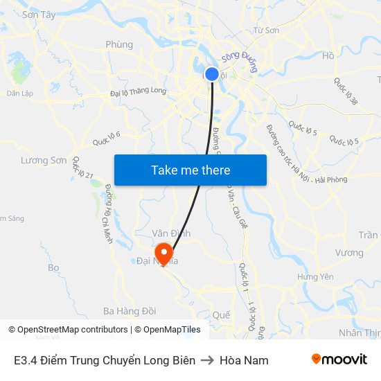 E3.4 Điểm Trung Chuyển Long Biên to Hòa Nam map