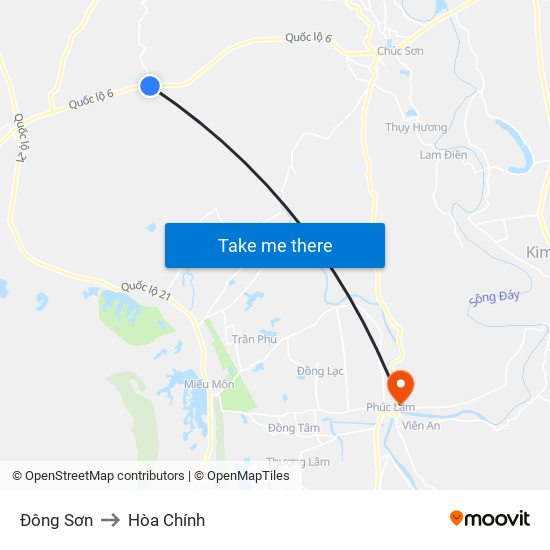 Đông Sơn to Hòa Chính map