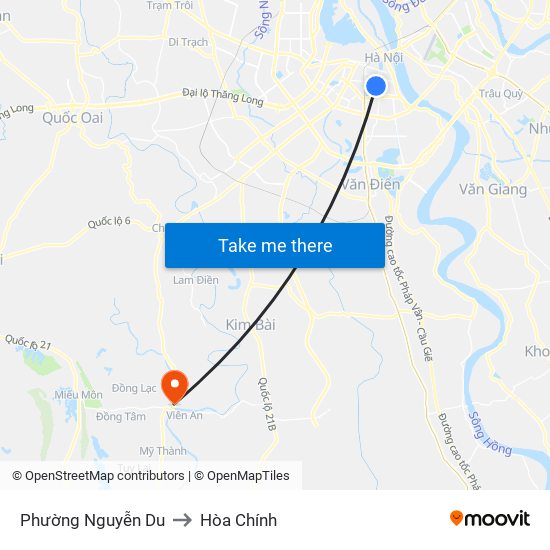 Phường Nguyễn Du to Hòa Chính map