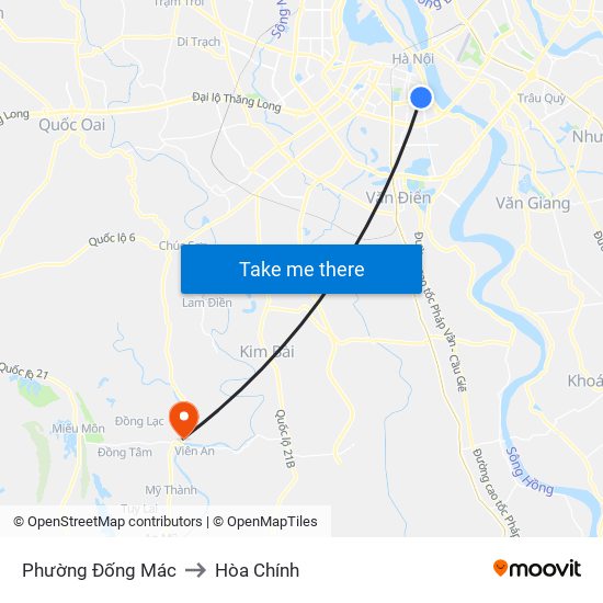 Phường Đống Mác to Hòa Chính map