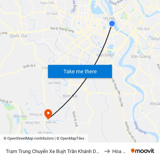 Trạm Trung Chuyển Xe Buýt Trần Khánh Dư (Khu Đón Khách) to Hòa Chính map