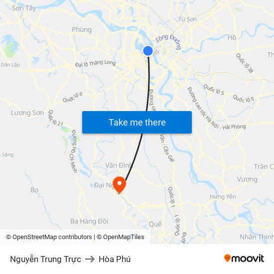 Nguyễn Trung Trực to Hòa Phú map