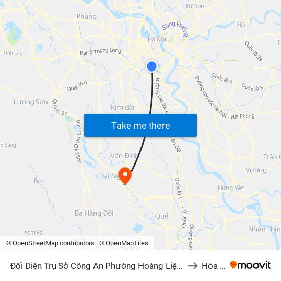 Đối Diện Trụ Sở Công An Phường Hoàng Liệt- 1277 Giải Phóng to Hòa Phú map