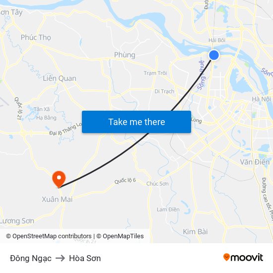 Đông Ngạc to Hòa Sơn map