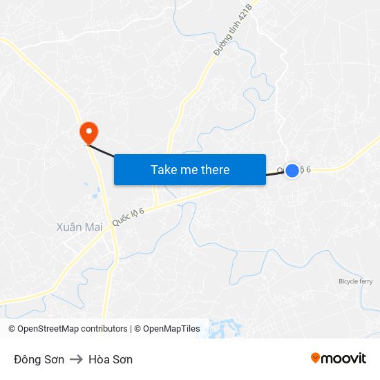 Đông Sơn to Hòa Sơn map