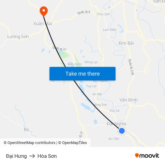 Đại Hưng to Hòa Sơn map