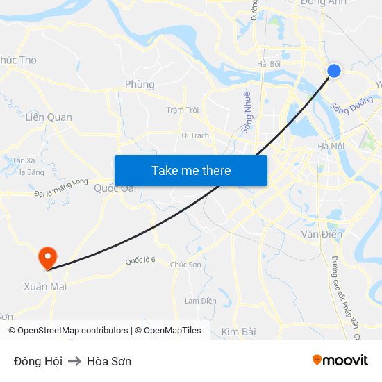 Đông Hội to Hòa Sơn map