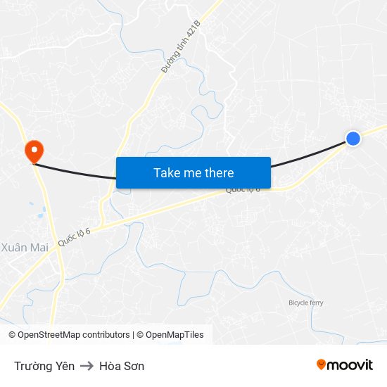 Trường Yên to Hòa Sơn map