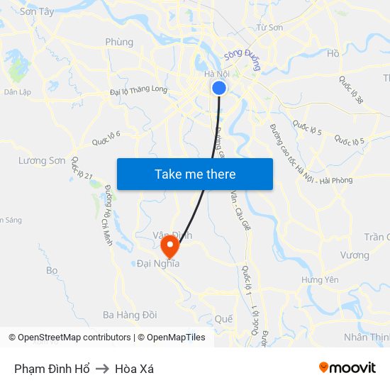 Phạm Đình Hổ to Hòa Xá map