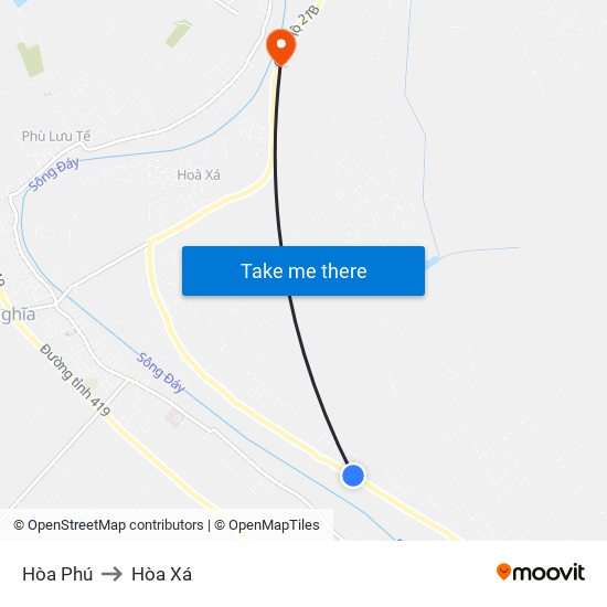 Hòa Phú to Hòa Xá map