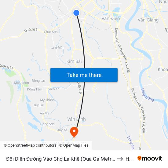 Đối Diện Đường Vào Chợ La Khê (Qua Ga Metro La Khê) - 405 Quang Trung (Hà Đông) to Hòa Xá map
