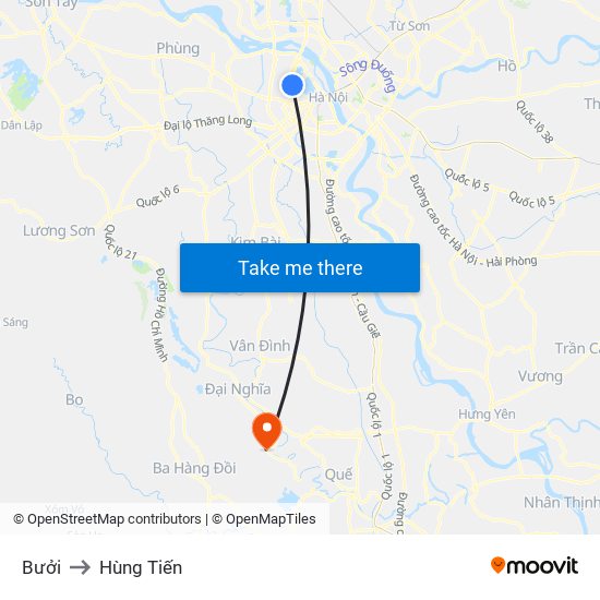 Bưởi to Hùng Tiến map