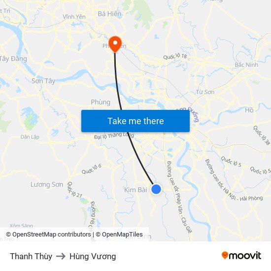 Thanh Thùy to Hùng Vương map