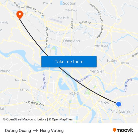 Dương Quang to Hùng Vương map