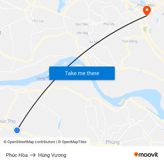 Phúc Hòa to Hùng Vương map