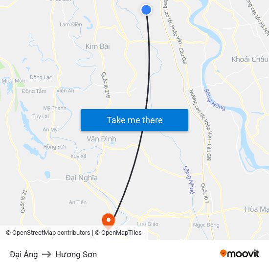 Đại Áng to Hương Sơn map