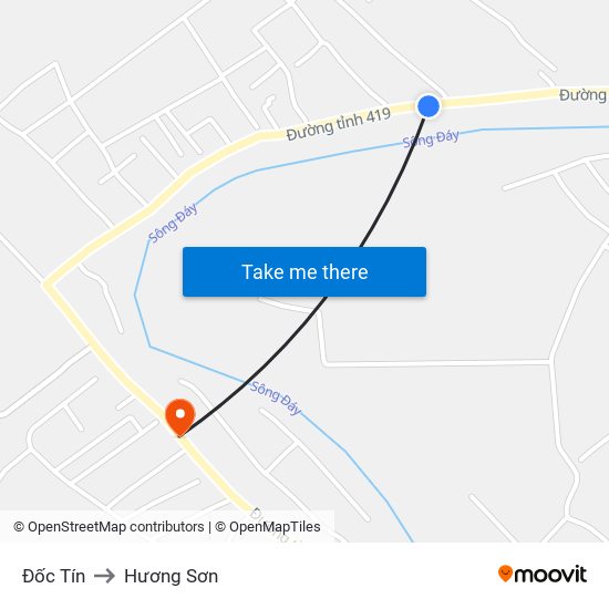 Đốc Tín to Hương Sơn map