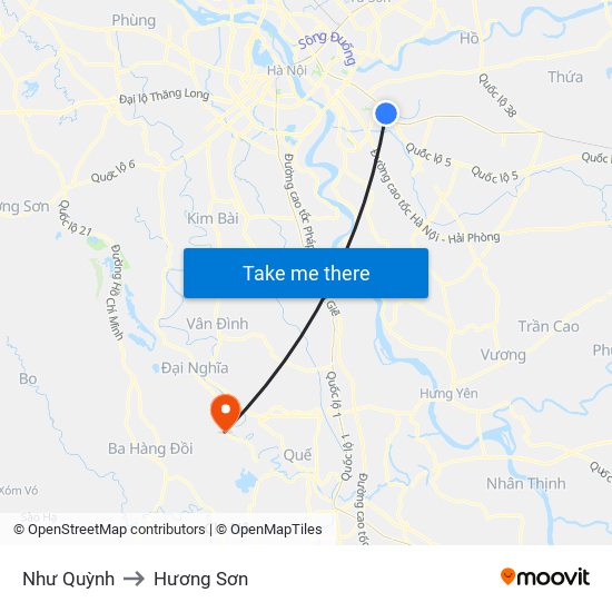 Như Quỳnh to Hương Sơn map