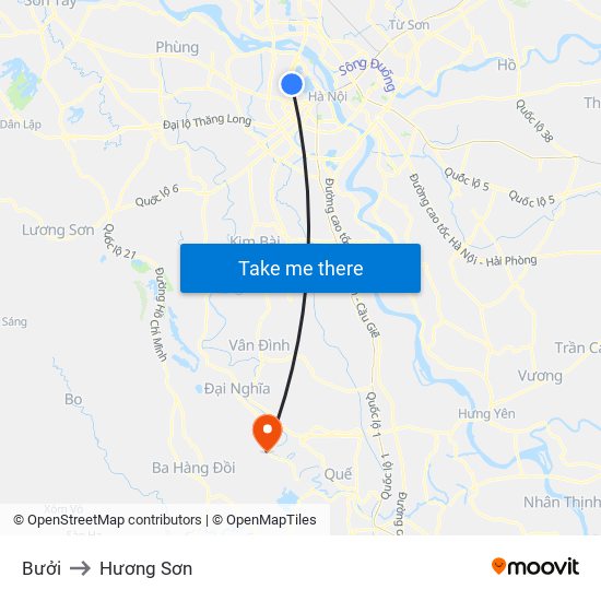 Bưởi to Hương Sơn map