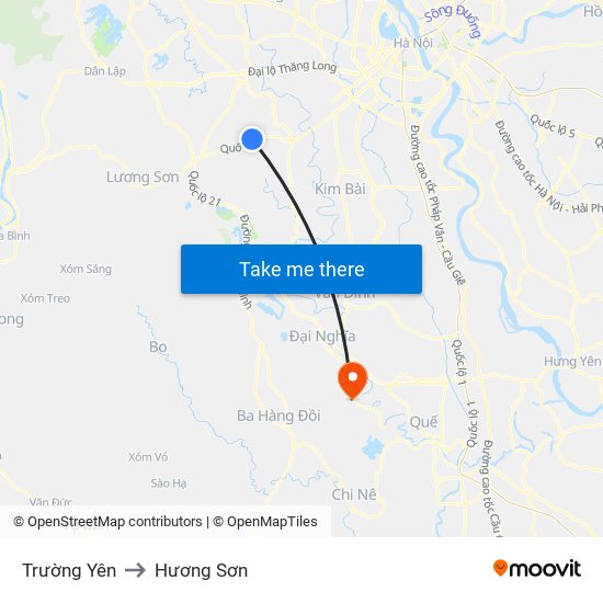 Trường Yên to Hương Sơn map