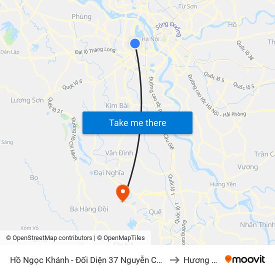 Hồ Ngọc Khánh - Đối Diện 37 Nguyễn Chí Thanh to Hương Sơn map