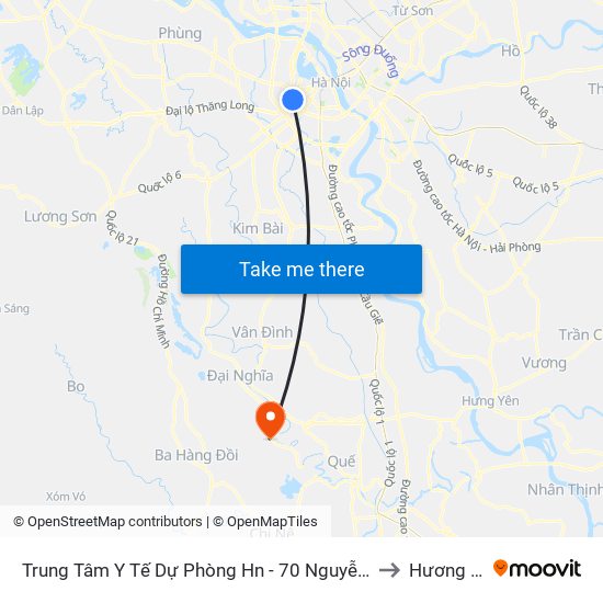 Trung Tâm Y Tế Dự Phòng Hn - 70 Nguyễn Chí Thanh to Hương Sơn map