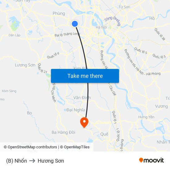 (B) Nhổn to Hương Sơn map