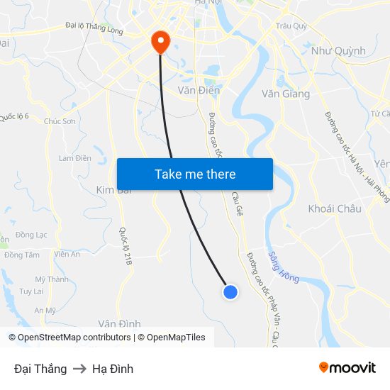 Đại Thắng to Hạ Đình map