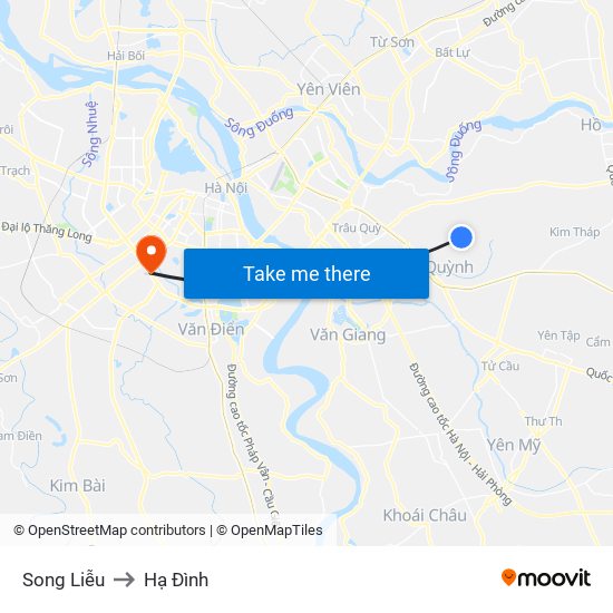 Song Liễu to Hạ Đình map