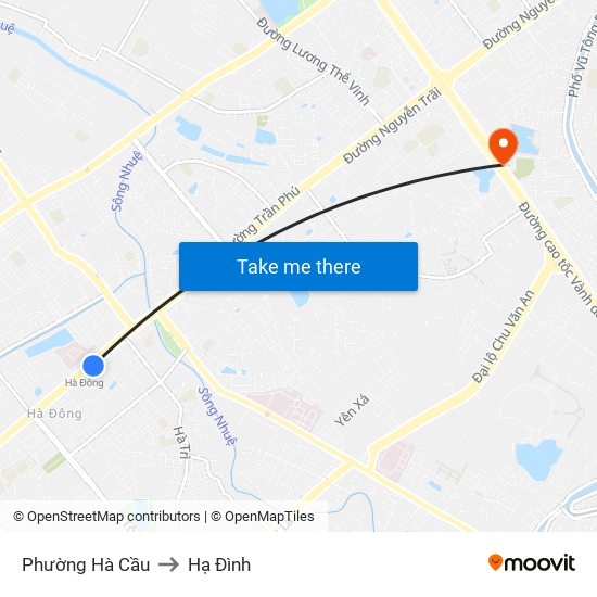 Phường Hà Cầu to Hạ Đình map