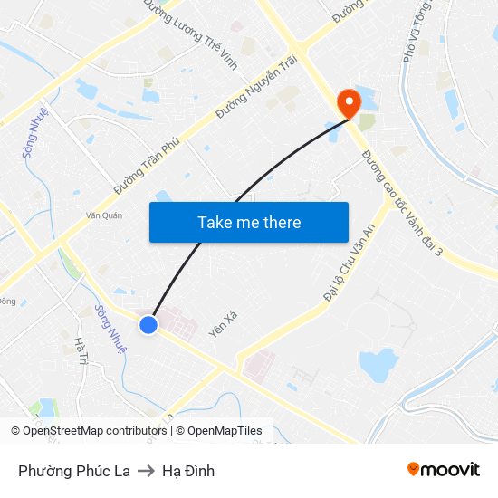 Phường Phúc La to Hạ Đình map