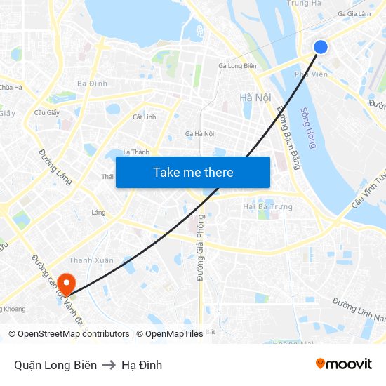 Quận Long Biên to Hạ Đình map