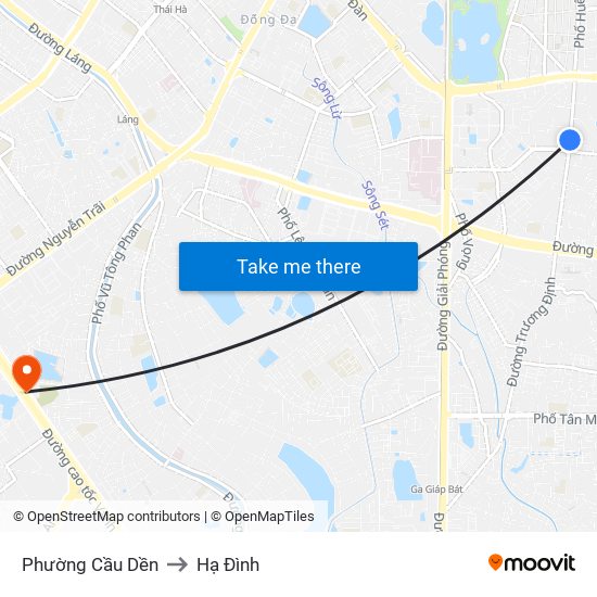 Phường Cầu Dền to Hạ Đình map