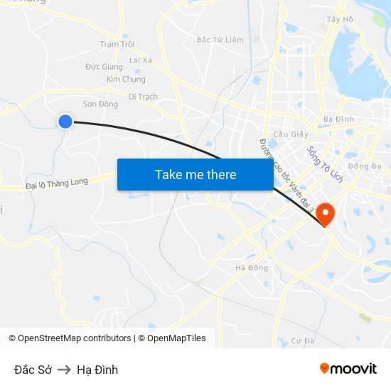Đắc Sở to Hạ Đình map