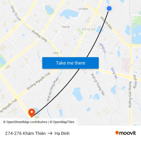 274-276 Khâm Thiên to Hạ Đình map