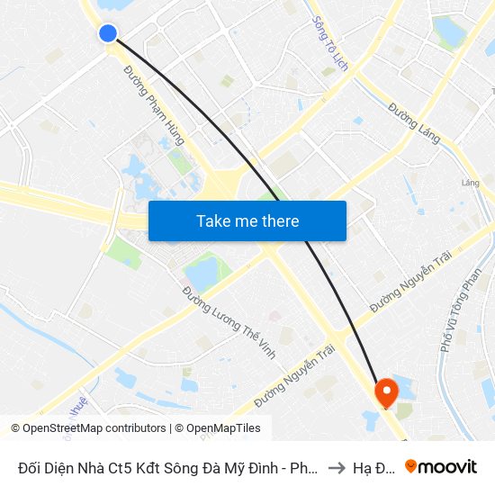 Đối Diện Nhà Ct5 Kđt Sông Đà Mỹ Đình - Phạm Hùng to Hạ Đình map