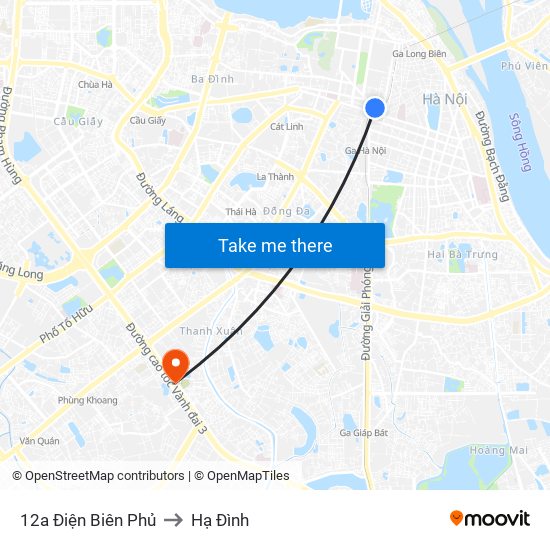12a Điện Biên Phủ to Hạ Đình map