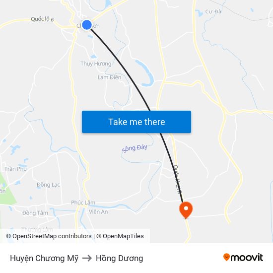 Huyện Chương Mỹ to Hồng Dương map