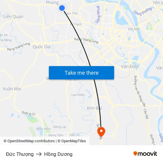 Đức Thượng to Hồng Dương map