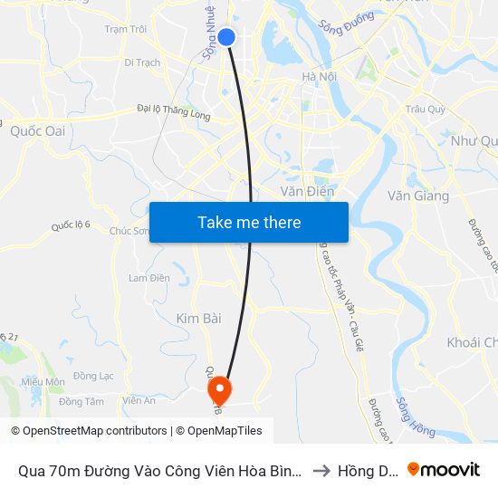 Qua 70m Đường Vào Công Viên Hòa Bình - Phạm Văn Đồng to Hồng Dương map